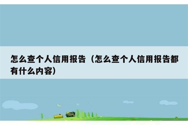 怎么查个人信用报告（怎么查个人信用报告都有什么内容） 