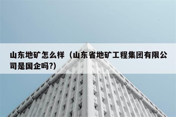 山东地矿怎么样（山东省地矿工程集团有限公司是国企吗?） 