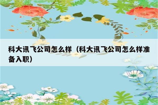 科大讯飞公司怎么样（科大讯飞公司怎么样准备入职） 