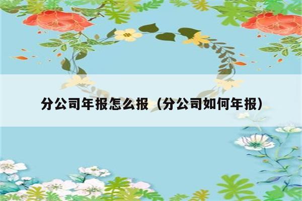 分公司年报怎么报（分公司如何年报） 