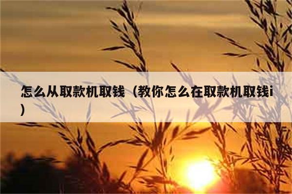 怎么从取款机取钱（教你怎么在取款机取钱i） 