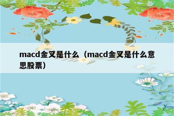 macd金叉是什么（macd金叉是什么意思股票） 