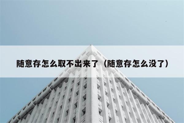 随意存怎么取不出来了（随意存怎么没了） 