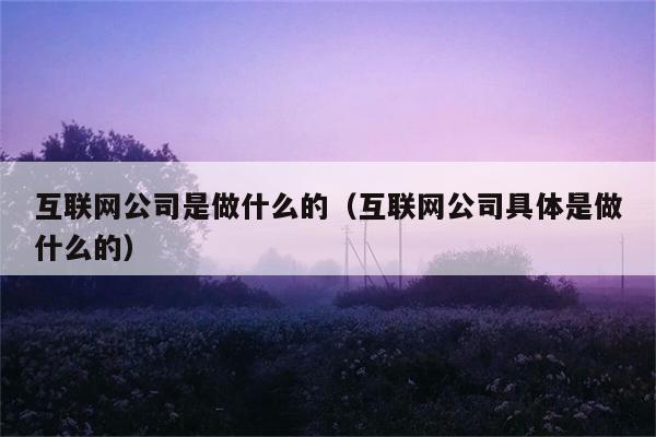 互联网公司是做什么的（互联网公司具体是做什么的） 