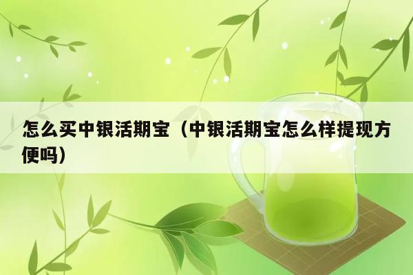 怎么买中银活期宝（中银活期宝怎么样提现方便吗） 