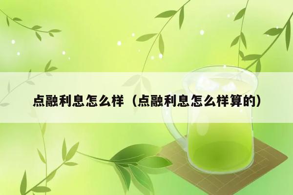 点融利息怎么样（点融利息怎么样算的） 