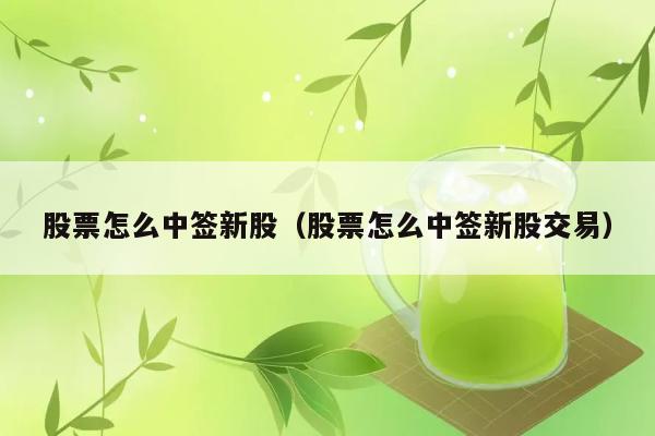 股票怎么中签新股（股票怎么中签新股交易） 