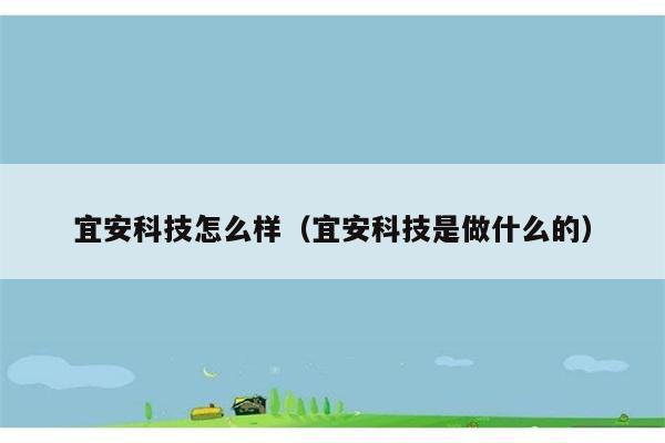 宜安科技怎么样（宜安科技是做什么的） 