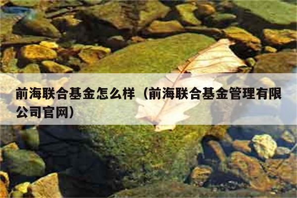 前海联合基金怎么样（前海联合基金管理有限公司官网） 