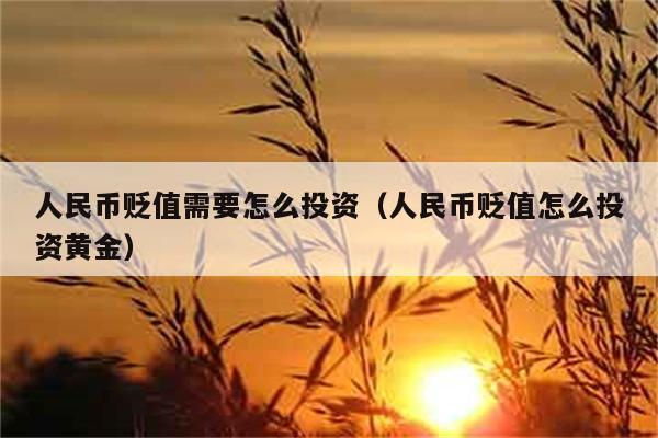 人民币贬值需要怎么投资（人民币贬值怎么投资黄金） 