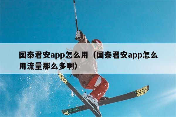 国泰君安app怎么用（国泰君安app怎么用流量那么多啊） 