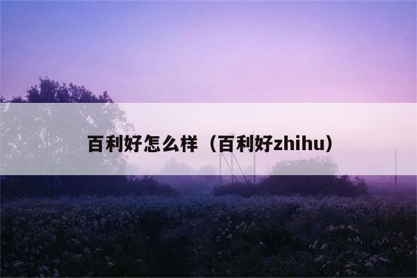 百利好怎么样（百利好zhihu） 