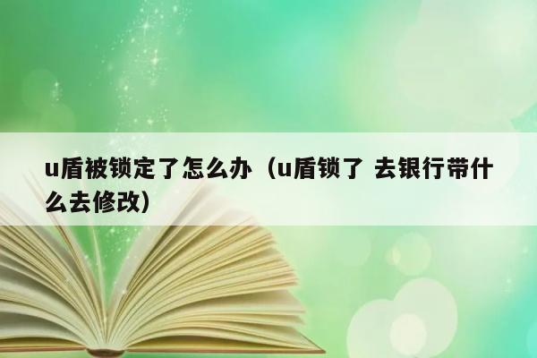 u盾被锁定了怎么办（u盾锁了 去银行带什么去修改） 