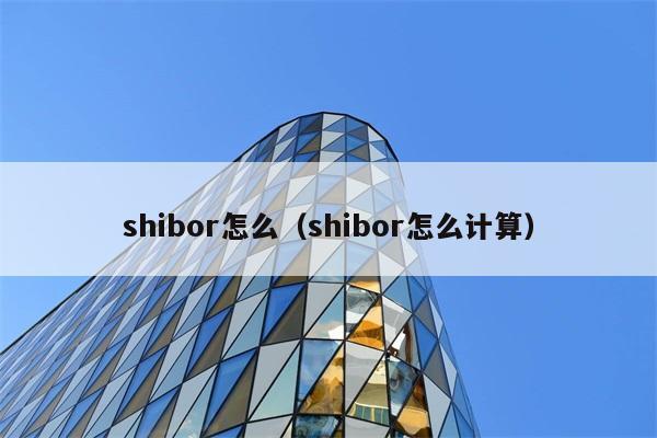 shibor怎么（shibor怎么计算） 