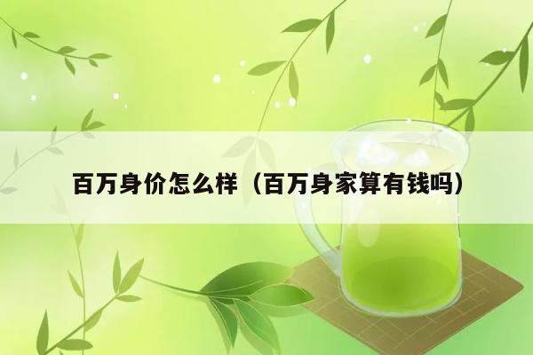 百万身价怎么样（百万身家算有钱吗） 