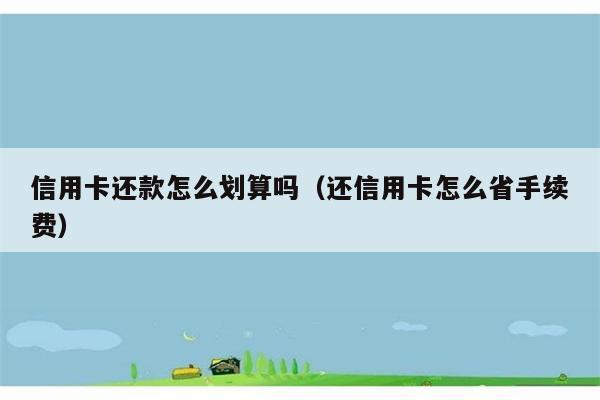 信用卡还款怎么划算吗（还信用卡怎么省手续费） 