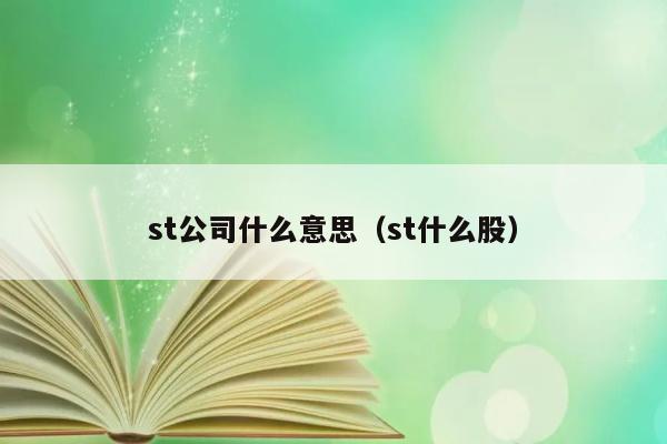 st公司什么意思（st什么股） 