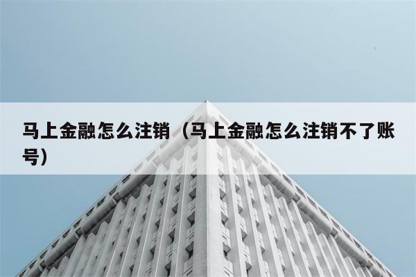 马上金融怎么注销（马上金融怎么注销不了账号） 