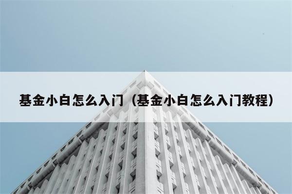 基金小白怎么入门（基金小白怎么入门教程） 