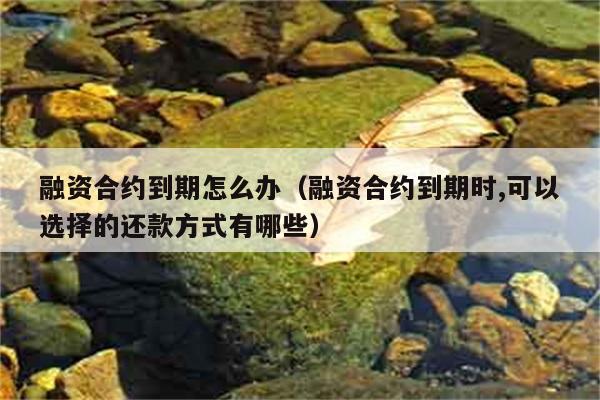 融资合约到期怎么办（融资合约到期时,可以选择的还款方式有哪些） 