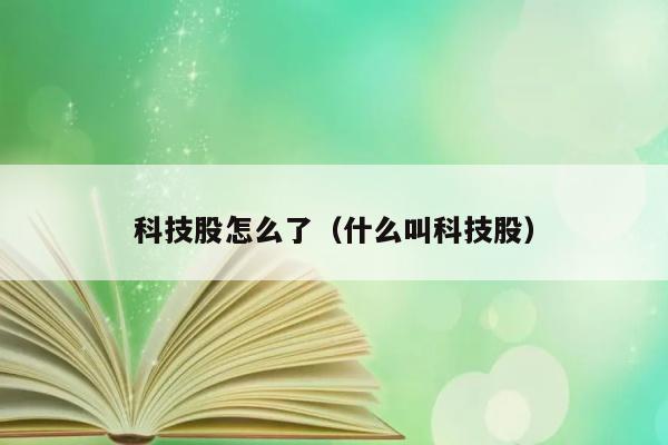 科技股怎么了（什么叫科技股） 