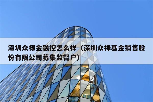 深圳众禄金融控怎么样（深圳众禄基金销售股份有限公司募集监督户） 