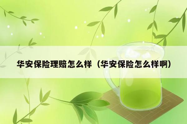 华安保险理赔怎么样（华安保险怎么样啊） 