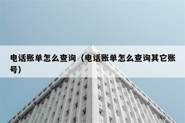 电话账单怎么查询（电话账单怎么查询其它账号） 