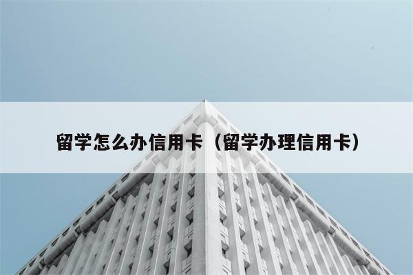 留学怎么办信用卡（留学办理信用卡） 