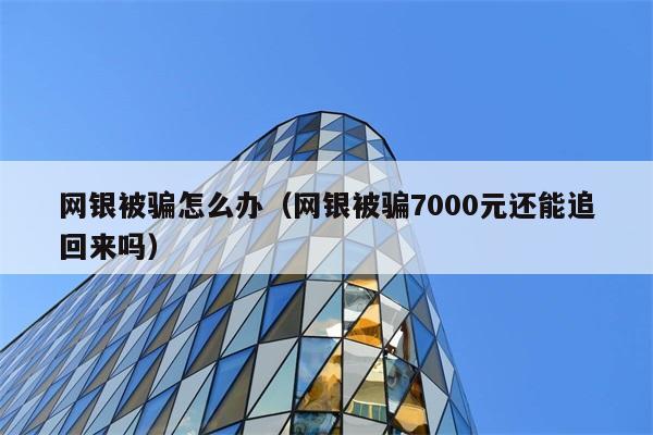 网银被骗怎么办（网银被骗7000元还能追回来吗） 