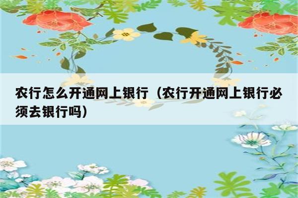 农行怎么开通网上银行（农行开通网上银行必须去银行吗） 