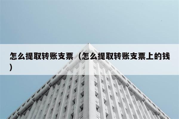 怎么提取转账支票（怎么提取转账支票上的钱） 