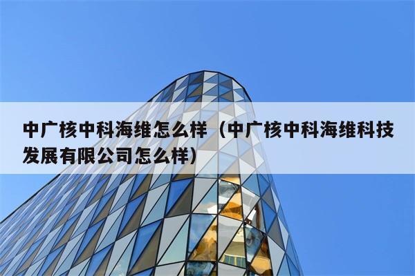 中广核中科海维怎么样（中广核中科海维科技发展有限公司怎么样） 