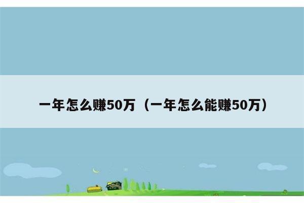 一年怎么赚50万（一年怎么能赚50万） 