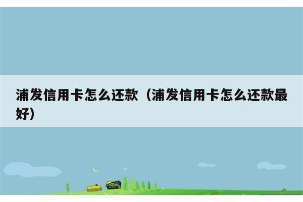 浦发信用卡怎么还款（浦发信用卡怎么还款最好） 