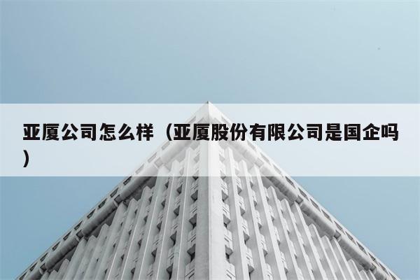 亚厦公司怎么样（亚厦股份有限公司是国企吗） 