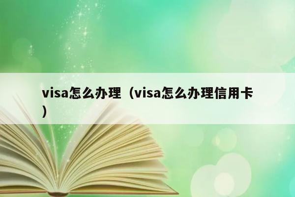 visa怎么办理（visa怎么办理信用卡） 