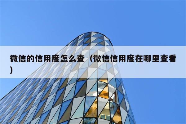 微信的信用度怎么查（微信信用度在哪里查看） 