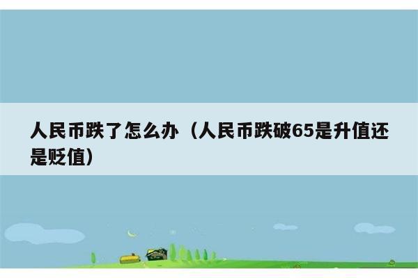 人民币跌了怎么办（人民币跌破65是升值还是贬值） 