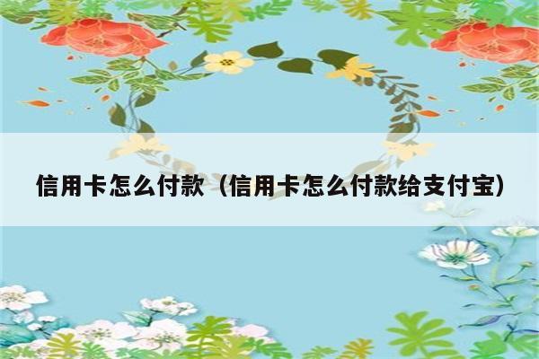 信用卡怎么付款（信用卡怎么付款给支付宝） 