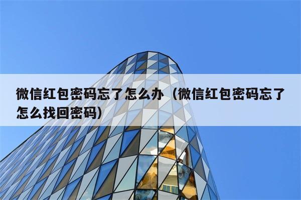 微信红包密码忘了怎么办（微信红包密码忘了怎么找回密码） 