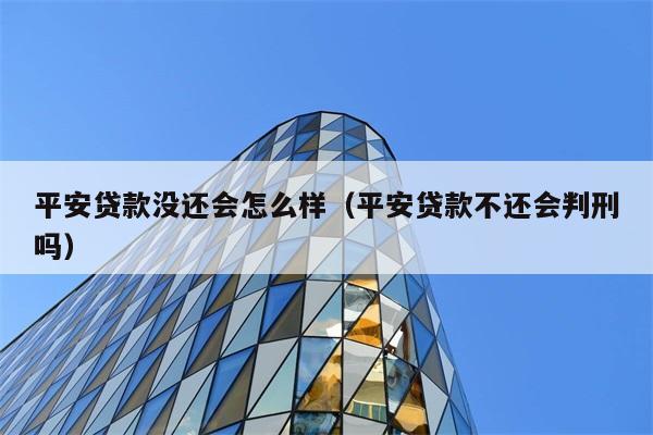 平安贷款没还会怎么样（平安贷款不还会判刑吗） 