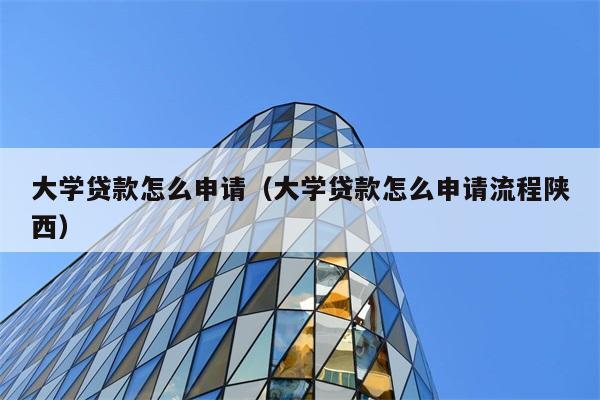 大学贷款怎么申请（大学贷款怎么申请流程陕西） 