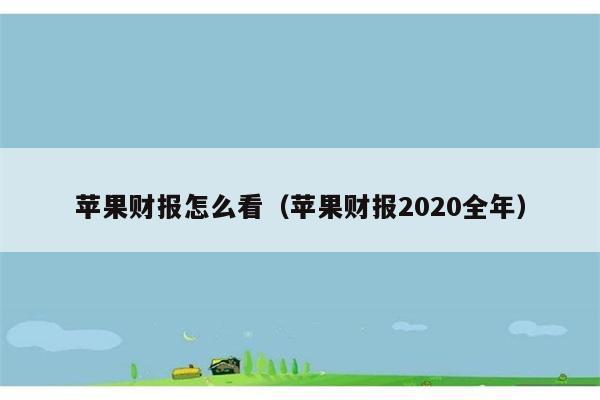 苹果财报怎么看（苹果财报2020全年） 