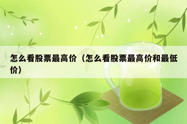 怎么看股票最高价（怎么看股票最高价和最低价） 