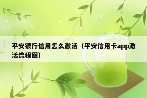 平安银行信用怎么激活（平安信用卡app激活流程图） 