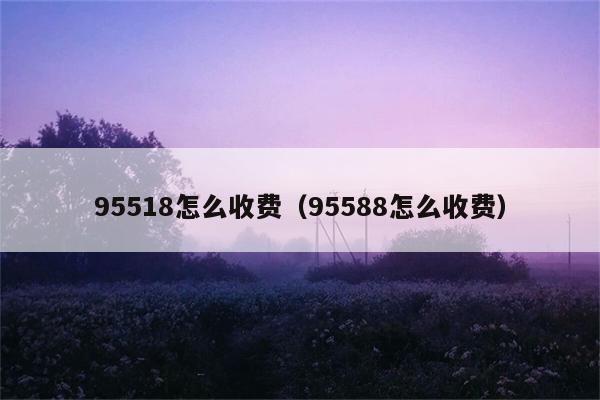 95518怎么收费（95588怎么收费） 