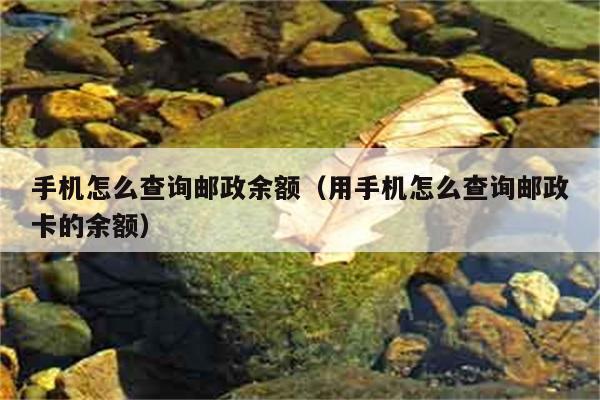 手机怎么查询邮政余额（用手机怎么查询邮政卡的余额） 