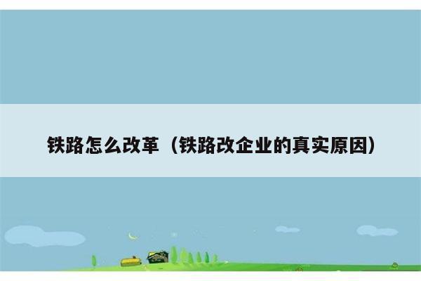 铁路怎么改革（铁路改企业的真实原因） 