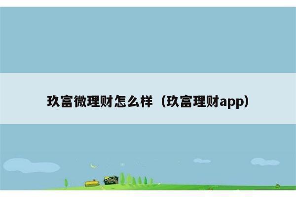 玖富微理财怎么样（玖富理财app） 